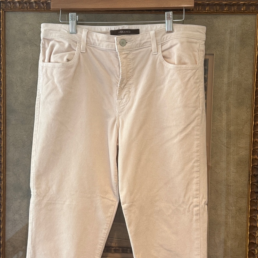 J Brand Women's Alana Light Cream Corduroy Ankle Jeans - Picture 2 of 9